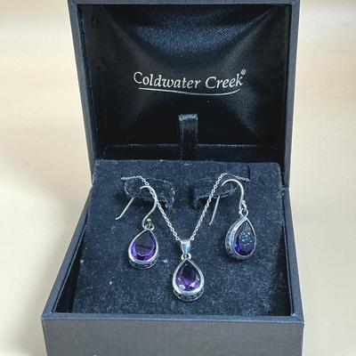 ColdWater Creek Necklace And Earring Set Marked 925 Silver