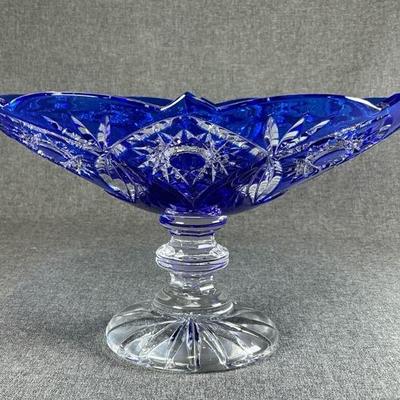 Caesar Crystal Bohemiae Ilona Extra Large Plum Compote In Cobalt