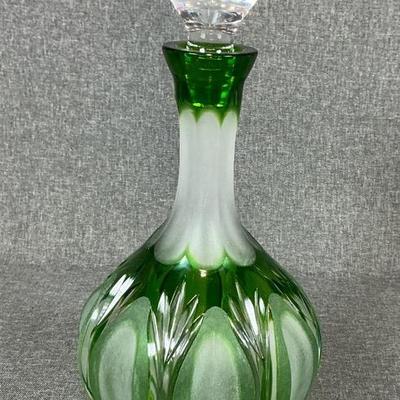 Caesar Crystal Bohemiae Dandelion Large Cognac Decanter In Emerald 