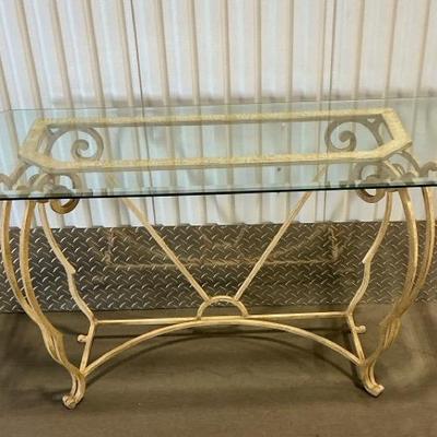 Beveled Glass Top Side Table