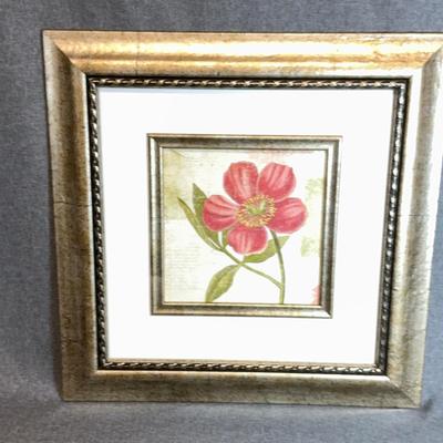 Framed Pink Flower Botanical Print