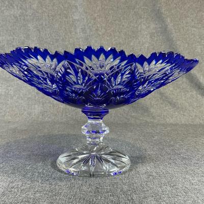 CAESAR CRYSTAL BOHEMIAE Ananas XL Plum Compote By Reznik in Cobalt