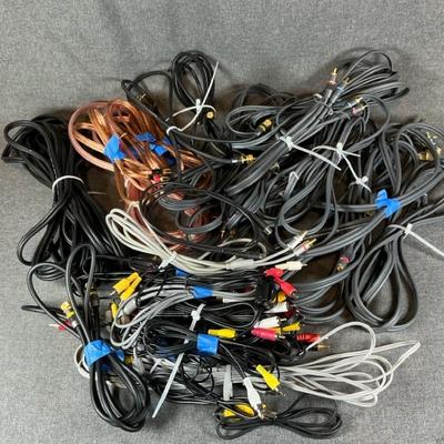 Assorted Audio Video Cables And Heavy Duty Speaker Wire