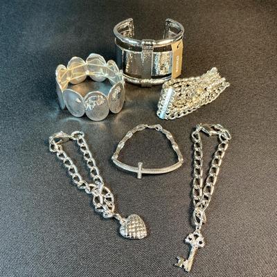 Silver-Tone Bracelets From Chicos(2) And Others