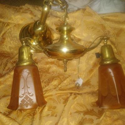 Antique art deco hanging light great