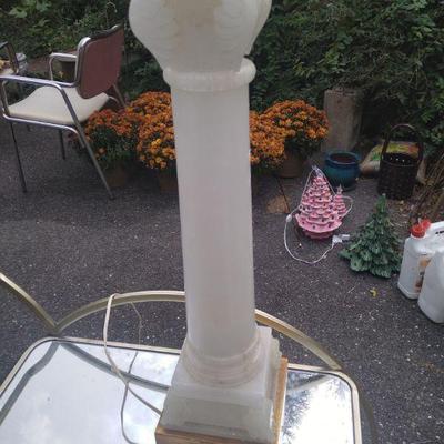 Tall carved marble table lamp w florentine base