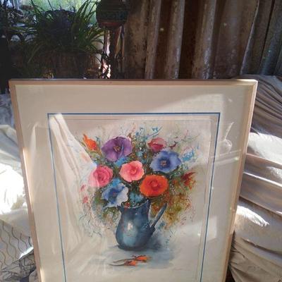 Listed artist margo mandette water color