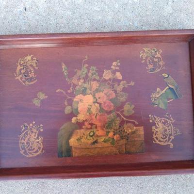 Wood decoupage/ tray