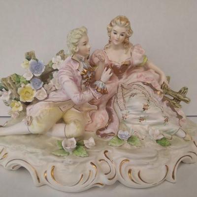 Huge collection of Italian capodimonte and French     bisque figurines