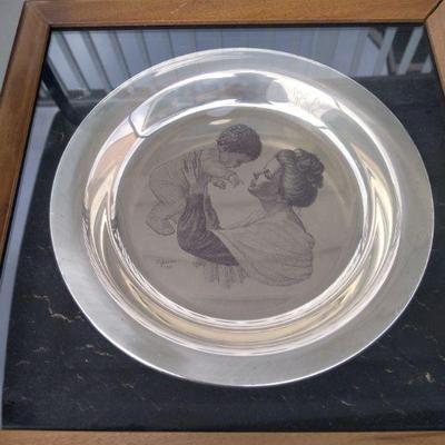 Franklin mint sterling silver plate in shadow box