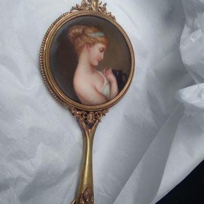 Kpm hand painted mirror 