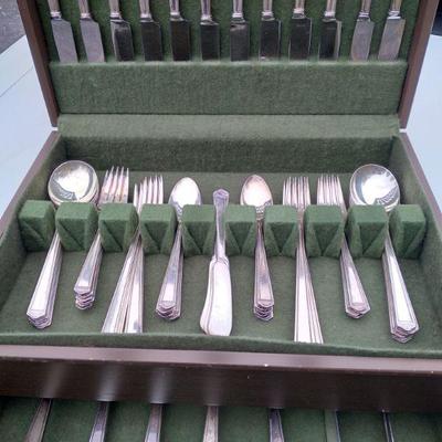 Silverplate hammered flatware