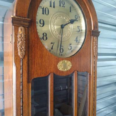 Solid walnut art deco grandfather clock