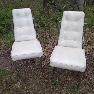 Vintage mcm italian leather dinning chairs