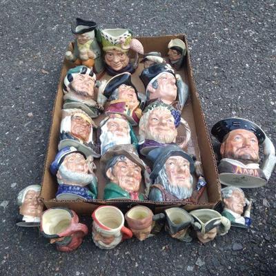 Huge toby mug collection royal daulton
