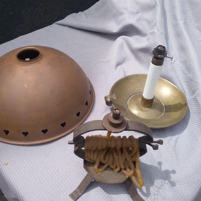 Antique hand made wax jack art n  crafts copper oil lamp sade