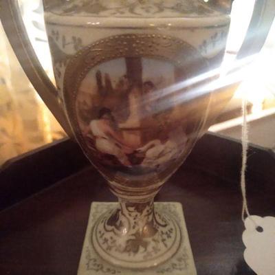 Sevres bolted urn hand painted
