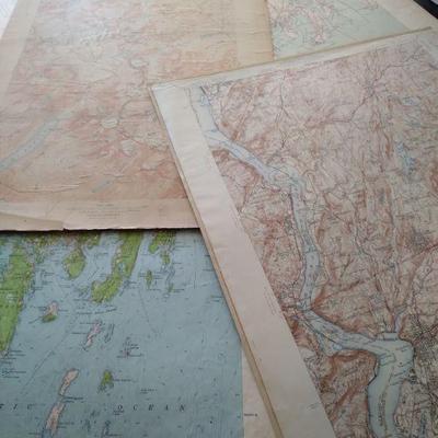Vintage old maps w seals