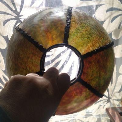  Leaded glass Shade to gwtw kerosene lamp