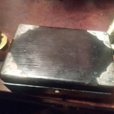 Sterling mounted box j james  english hallmarks