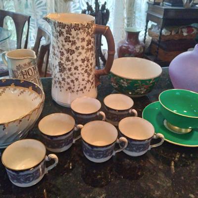Wedgwood, shelly,, asain and English china and signed art glass