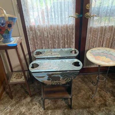https://ctbids.com/estate-sale/34797/item/3906499/Hand-Painted-Side-Tables-And-Wooden-Plant-Stand