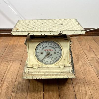 Jaraso Cast Iron Scale | With fold out mirrored front, Personal Weighing Machine by Jaras, British Made. - h. 8.25 x w. 10.75 x d. 7 in

