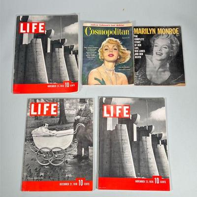 VINTAGE MAGAZINES | Including: Life Magazines from Nov 1936 and Dec 1936, Sept 1948 Cosmopolitan, and Marilyn Monroe; The Complete Story...