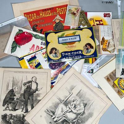 ANTIQUE ADVERTISEMENTS | Large mixed lot of vintage & antique advertisements and other.

