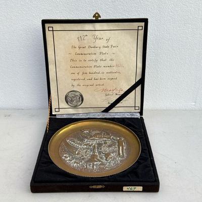 Danbury Faire Brass Plate | Danbury State Faire commemorative plate ed. 469/500. - dia. 10 in

