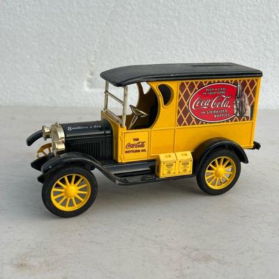 Coca Cola Bank | Coca-Cola yellow car / truck bank by the ERTL Company. - l. 6.5 in

