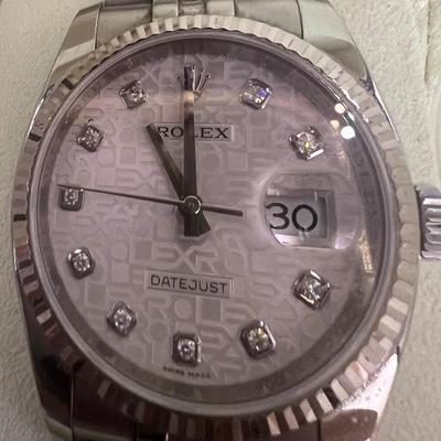 2010 DateJust Rolex Silver Jubilee Model With Diamond Dial