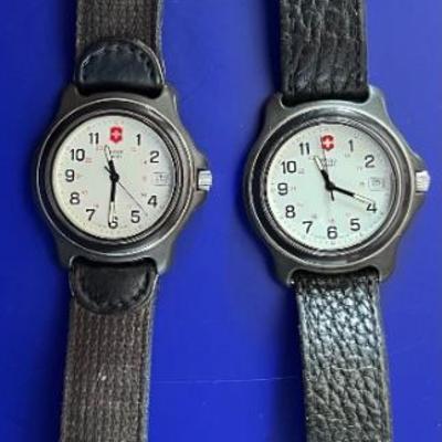 Two Swiss Army Brand Gent's Date Wristwatches
