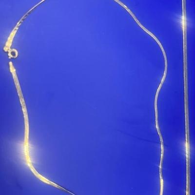 14K Herringbone Necklace And Bracelet