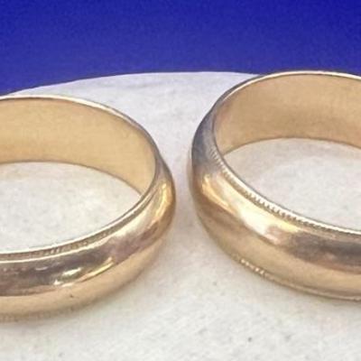 Two 14K Gentlemen's Wedding Bands