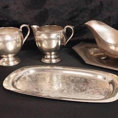 DS013 - Silvertone Vintage Serving Ware