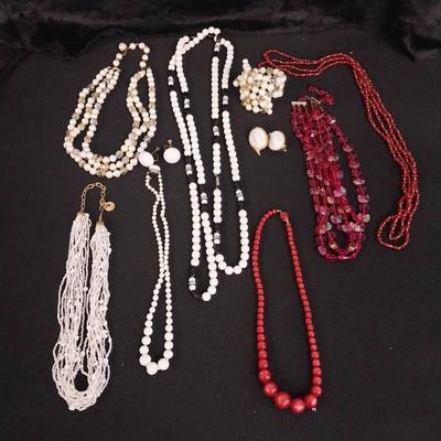 JP017 - Bright Colored Vintage Bead Strands Costume