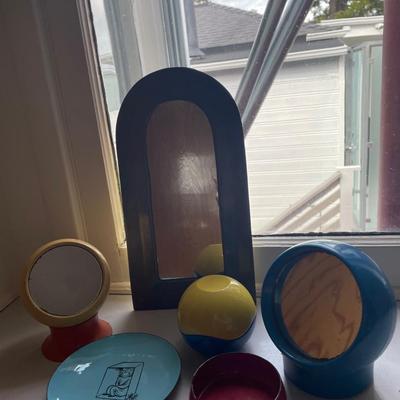 Collection of Retro Decorative Items and Small Mirrors