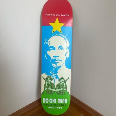 Rare Signed Frank Kozik Ho Chi Minh Skateboard Deck
