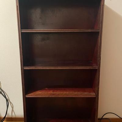 Vintage Wooden Bookshelf with Scalloped Trim