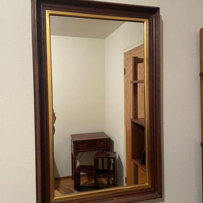 Vintage Framed Wall Mirror with Gold Trim