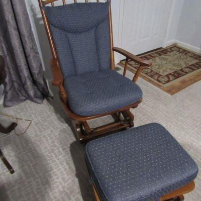 Rocker glider with ottoman