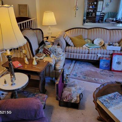 french provincial sofa, matching armchair