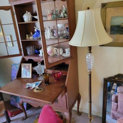 queen anne vintage secretary, walnut