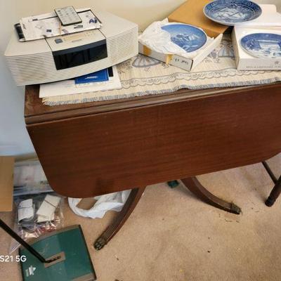 walnut vintage drop leaf table