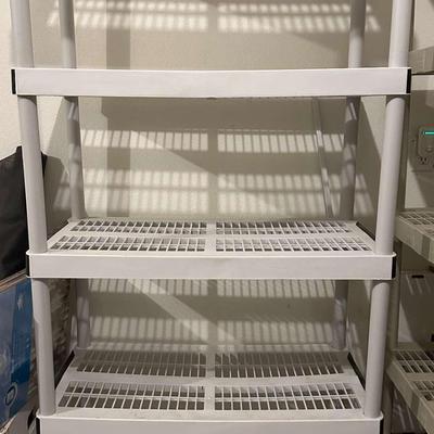 Heavy-Duty White Plastic Storage Shelf - 75" High