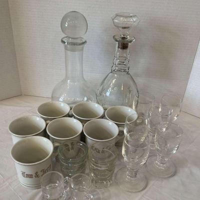 Vintage Barware and "Tom & Jerry" Ceramic Mugs