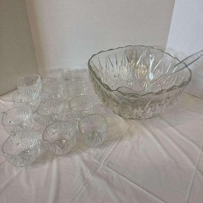 Punchbowl set with 12 matching glasses