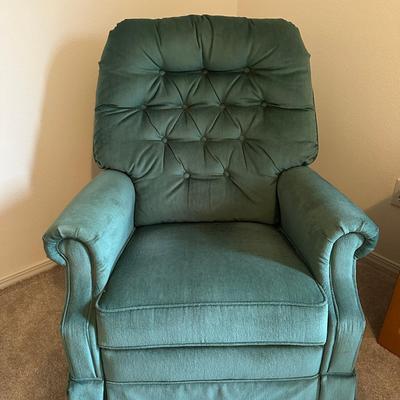 Vintage Green Tufted Recliner