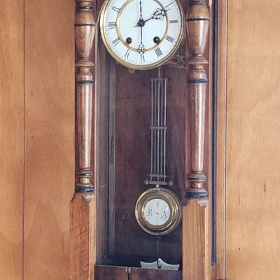 Antique German Victorian Junghans Vienna Regulator Wooden Clock